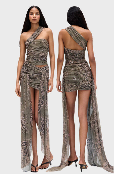 CONJUNTO TULE BANDANA MARROM TIG BLUSA (PP , P) SAIA (M) top: R$165 saia: R$195 conjunto: R$285